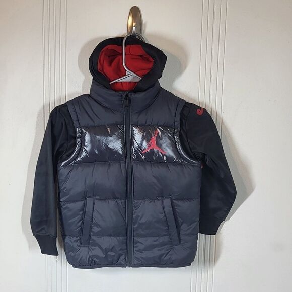 Jordan Boy's Puffer Vest Jacket With Hood - Picture 1 of 7
